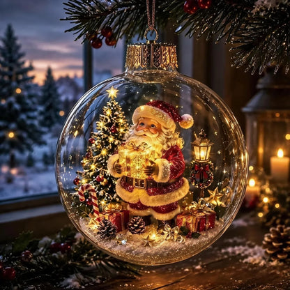 LuminaraCharm | Adorno navideño luminoso con escena invernal en miniatura