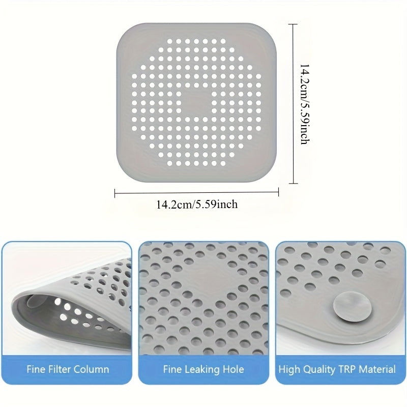 Siebora | Filtro di scarico in silicone con ventose per doccia e lavandino, set da 4