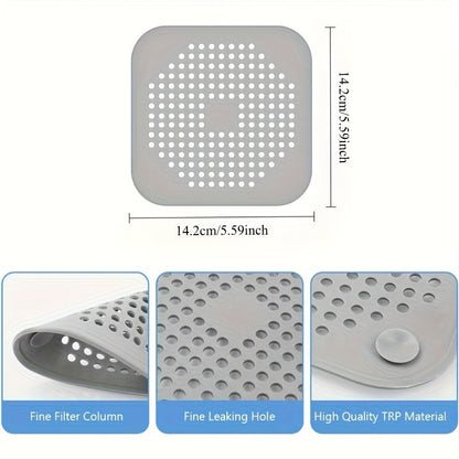 Siebora | Filtro di scarico in silicone con ventose per doccia e lavandino, set da 4