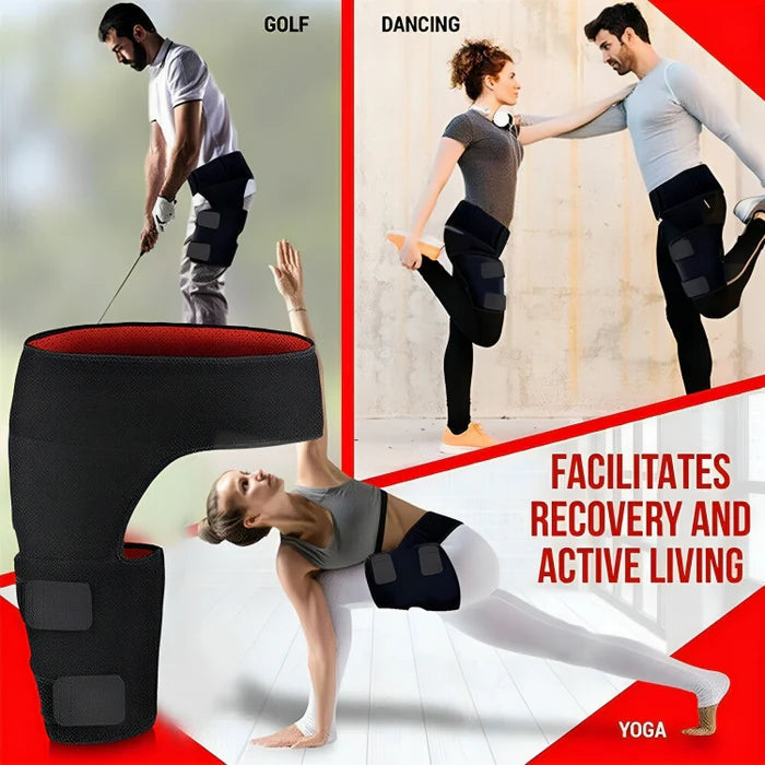 Stavora | Hip Support Brace with Compression and Adjustable Straps, Left or Right