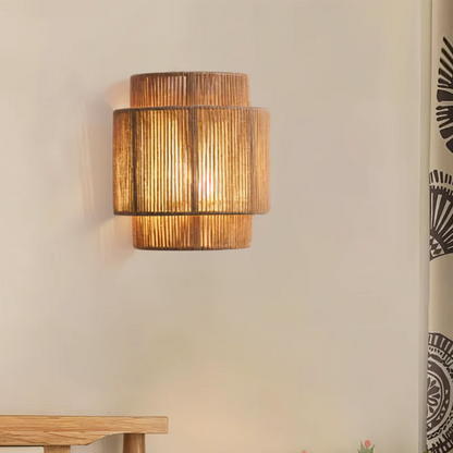 Solra | Lampada da parete ispirata al boho in materiali naturali