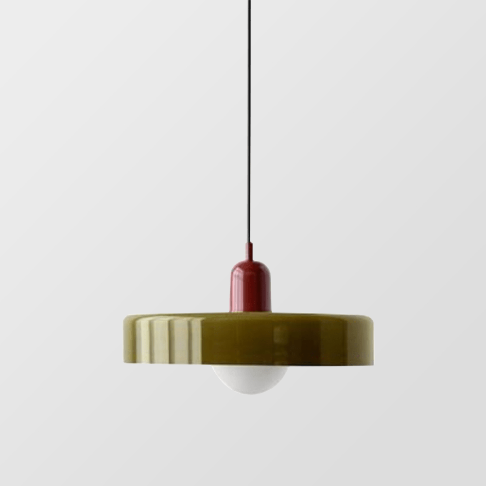 Lunari Halo | Lampada a sospensione in vetro colorato in stile Bauhaus