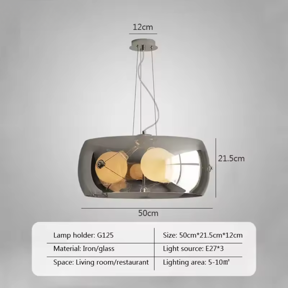 Aurion | Lampada a sospensione LED moderna in vetro per cucina, soggiorno e sala da pranzo