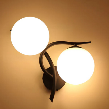 Lampada da parete scandinava | Illuminazione elegante per interni | Luce calda | Vetro e rame