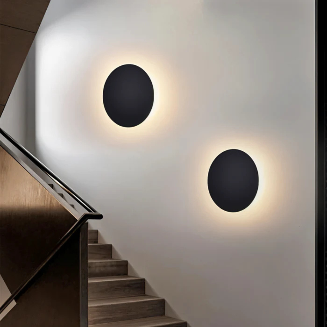 Hadro Arc | Applique LED rotonda nero-oro per interni