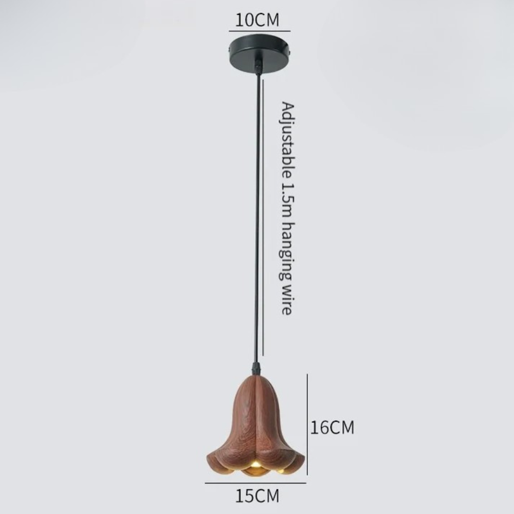 NordLume Lampada | Lampada a sospensione moderna in legno di noce marrone, stile scandinavo