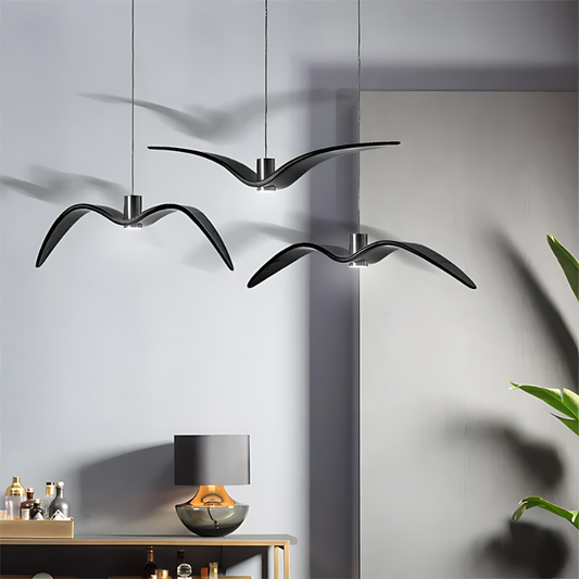 Lorenae – Lampada a sospensione LED moderna a forma di ali in acrilico e metallo