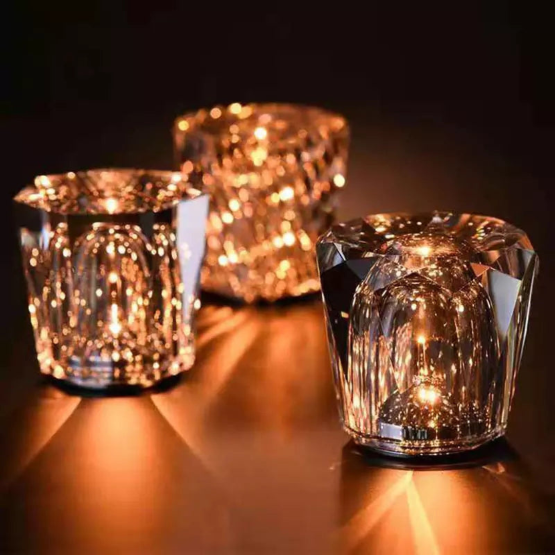 Lumex | Lampada da tavolo in cristallo senza fili dal design moderno