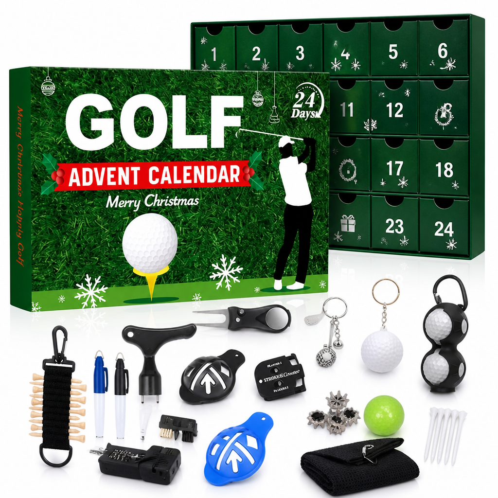 Puttora | Golf Advent Calendar with 24 Doors and Golf Accessories in a Gift Box
