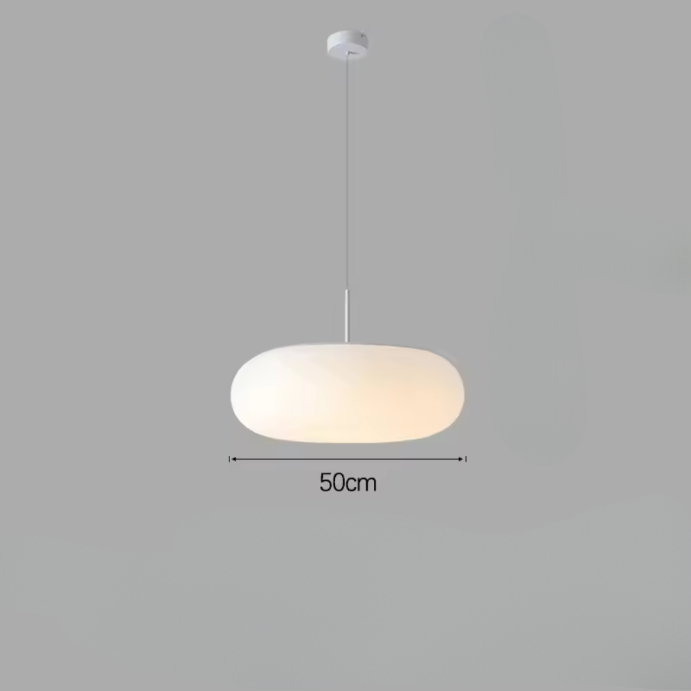Nyxora | Lampada a sospensione moderna color crema in stile lampadario minimalista con luce LED calda