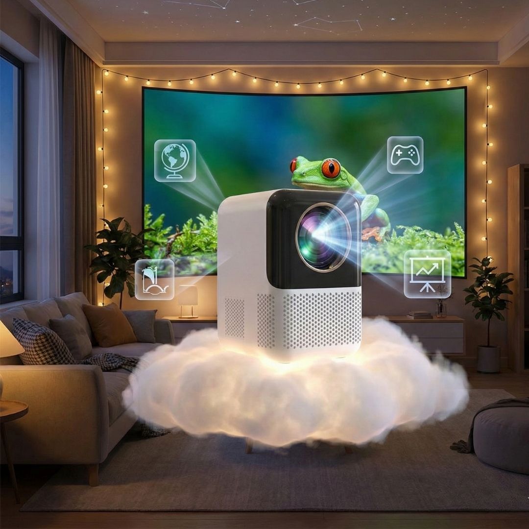 Leinvia | Full HD 1080p mini projector, supports 4K, with speaker