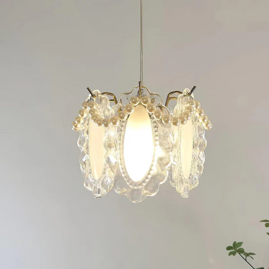 Aetha – Lampada a sospensione in vetro a forma di fiore per sala da pranzo & soggiorno