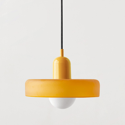 Lunari Halo | Lampada a sospensione in vetro colorato in stile Bauhaus