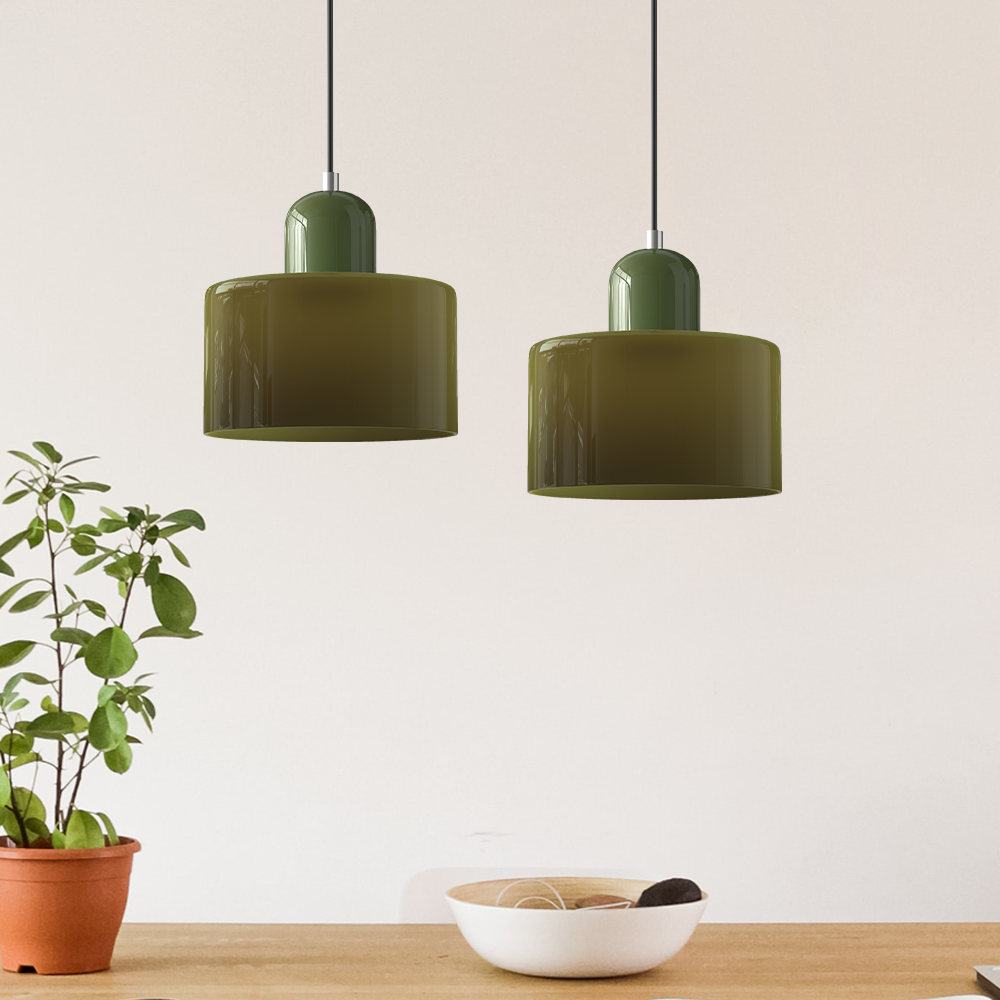 Lampada a sospensione Bauhaus con vetro a sfera | Design senza tempo | Vetro e metallo | Portalampada E27