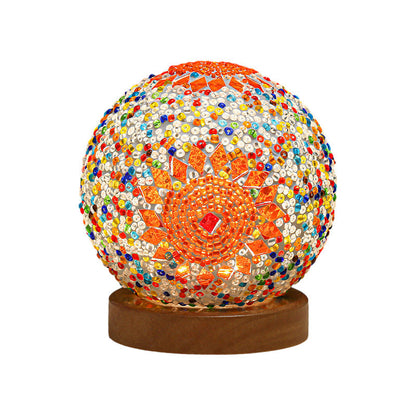 LumiMosaic | Elegante lampada da tavolo dimmerabile a mosaico | Design in vetro fatto a mano con luce LED calda per ambienti abitativi