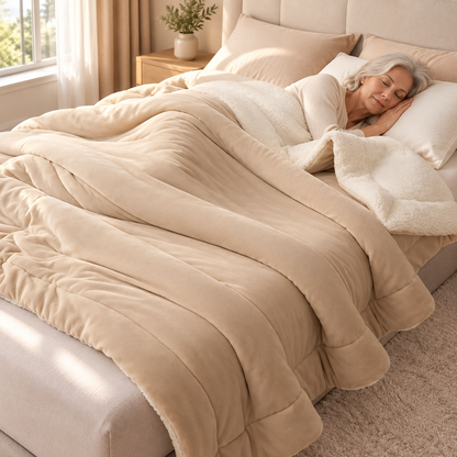 Kuschova | Coperta morbida double-face in micropile e sherpa, 200 × 230 cm