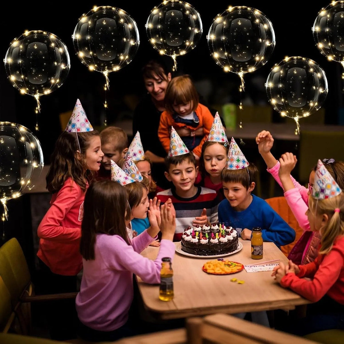Ballura | Transparent LED balloons with string lights, set of 10, 45 cm