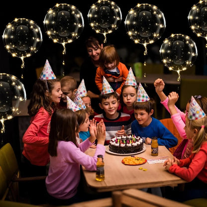 Ballura | Transparent LED balloons with string lights, set of 10, 45 cm