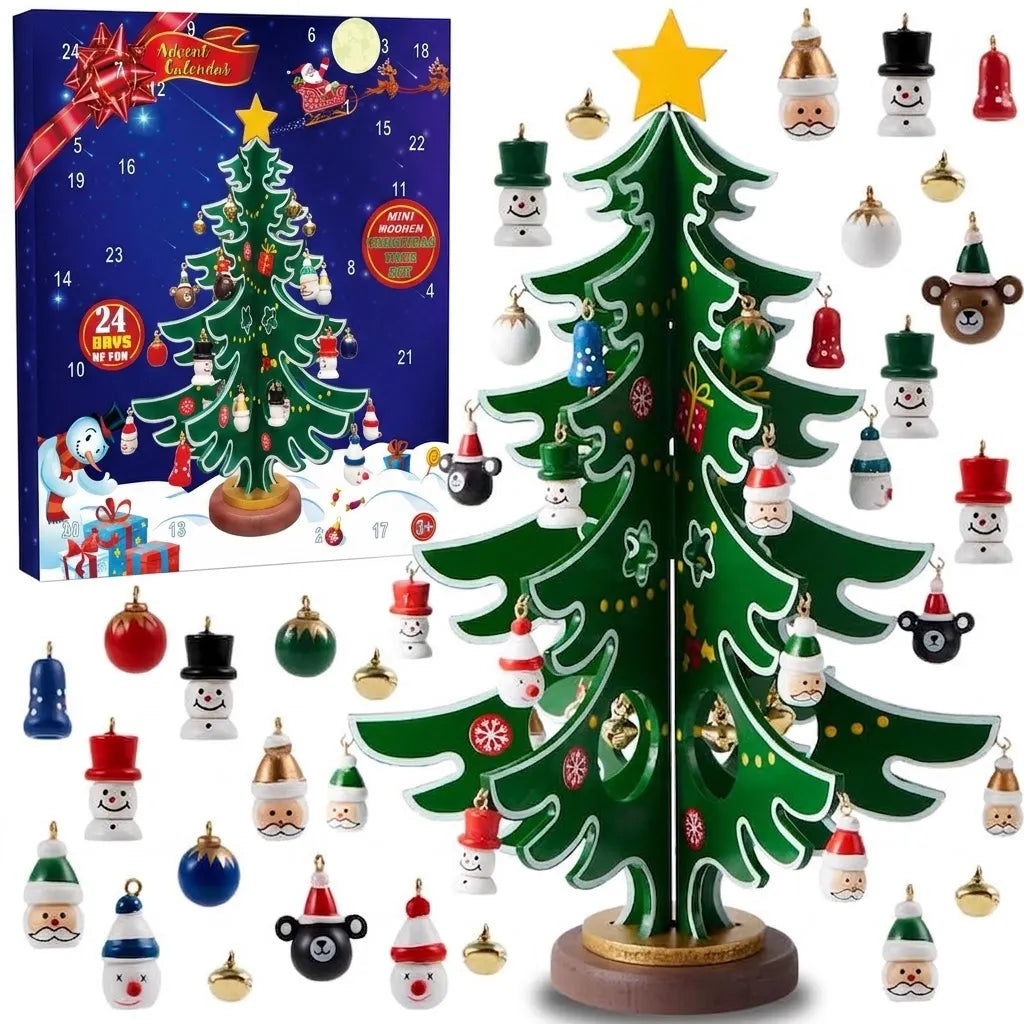 Wintavo | Children’s Christmas tree advent calendar with 24 hanging ornaments