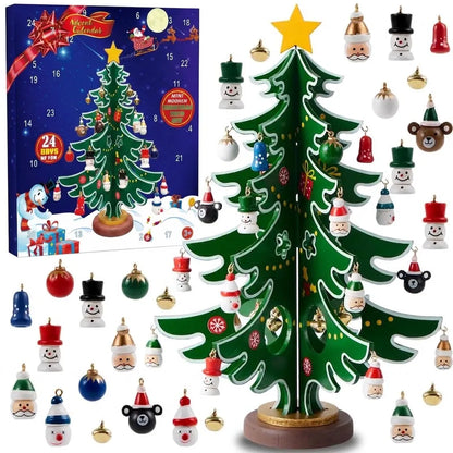 Wintavo | Children’s Christmas tree advent calendar with 24 hanging ornaments