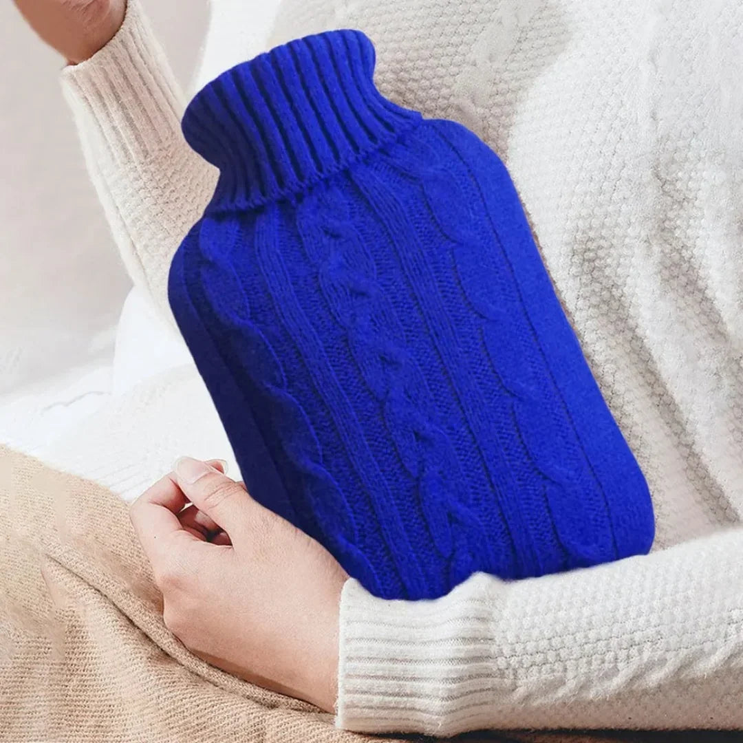 Kalova | Wärmflasche 2 Liter mit abnehmbarem Plüschbezug aus Kunstfell