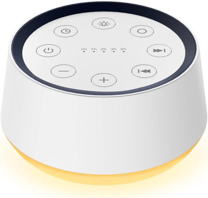 Somnelo | Macchina per rumore bianco con luce notturna, 30 suoni, 12 colori di luce e timer