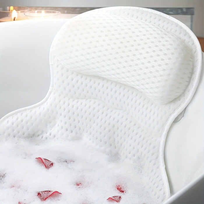 Coussin de bain BathCloud 4D | Coussin ergonomique de soutien pour la nuque et le dos avec ventouses antidérapantes