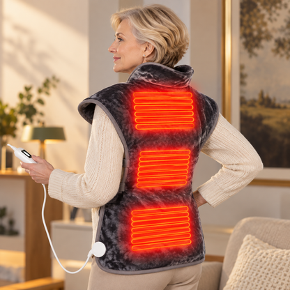 Dalilo | Electric Heating Pad for Back, Neck & Shoulders, 6 Heat Settings, Flannel