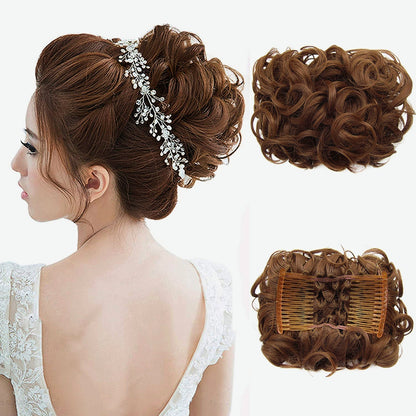 Duttina | Lockiger Messy-Bun-Haarteil mit Gummiband, 2er-Set