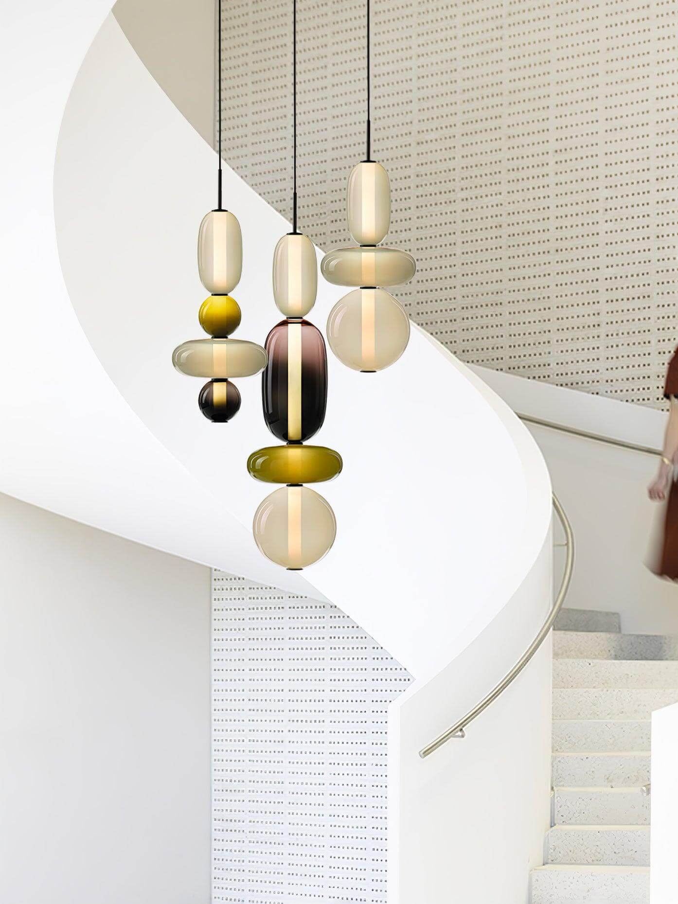 Lampada a sospensione elegante da designer – Vetro colorato moderno