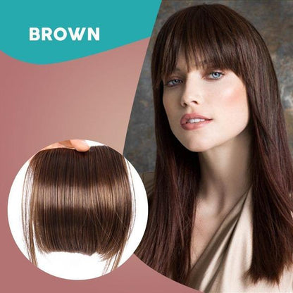 FringeLuxe | Frangia a clip in fibra sintetica resistente al calore con base in monofilamento