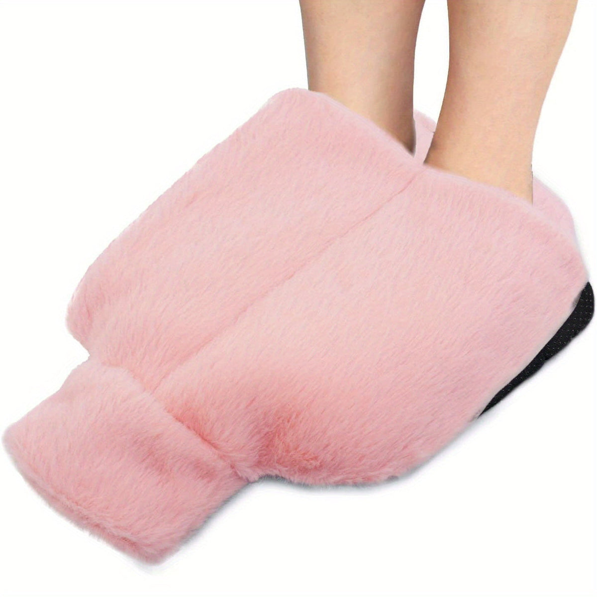 Pedova | Chauffe-pieds avec bouillotte de 2 litres et housse en peluche, pointure 36–42