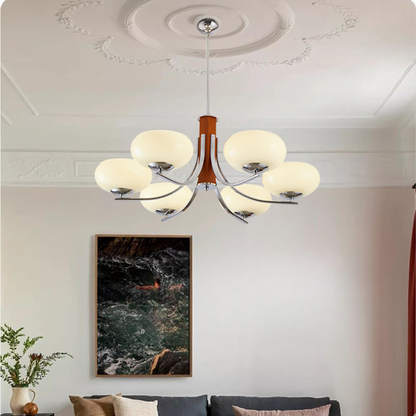 Lunaro | Lampada a sospensione Bauhaus con 3/5 paralumi in vetro opalino