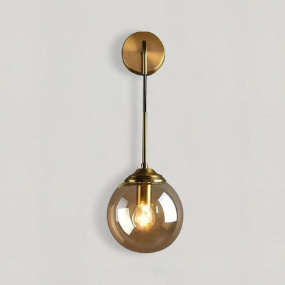 Lampada da parete in vetro a forma di sfera – Elegante lampada in vetro satinato con design moderno a sospensione