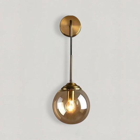 Lampada da parete in vetro a forma di sfera – Elegante lampada in vetro satinato con design moderno a sospensione