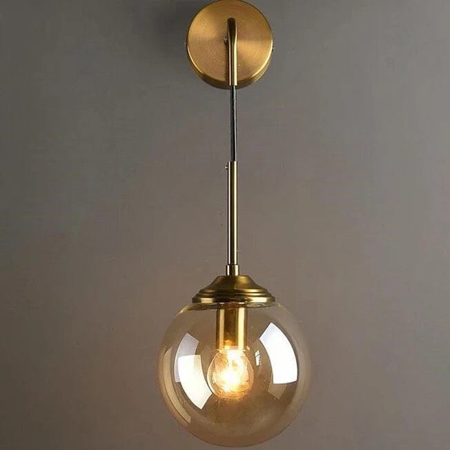 Lampada da parete in vetro a forma di sfera – Elegante lampada in vetro satinato con design moderno a sospensione