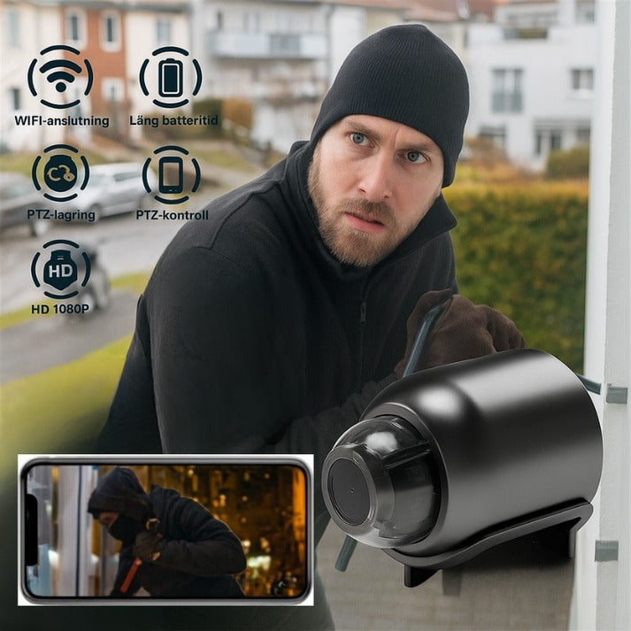 Wachira | Mini telecamera di sorveglianza Wi-Fi con visione notturna, app in diretta e avviso di movimento