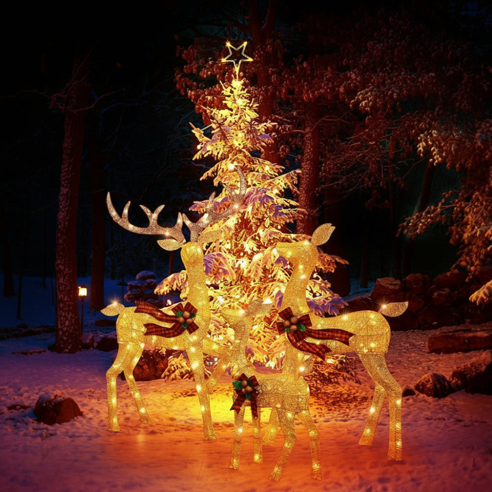 Hirsora | Renne luminose da esterno per Natale, set da 3 fino a 152 cm
