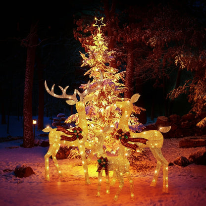 Hirsora | Renne luminose da esterno per Natale, set da 3 fino a 152 cm