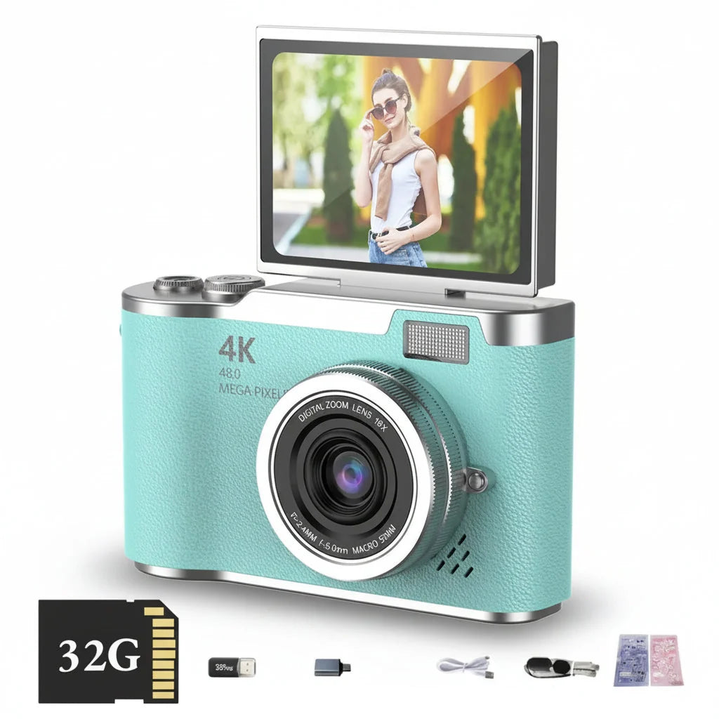 Fotivo | Digitalkamera 4K mit 48 MP, Klappdisplay und 8-fach Zoom