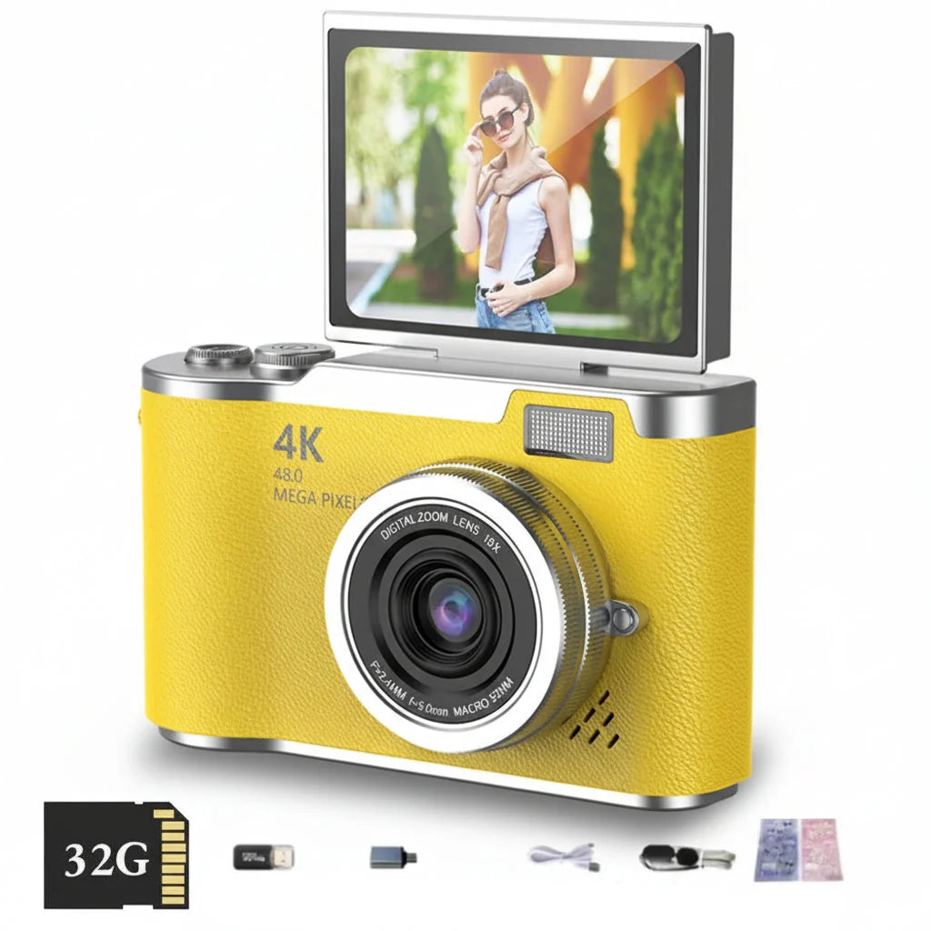 Fotivo | Digitalkamera 4K mit 48 MP, Klappdisplay und 8-fach Zoom