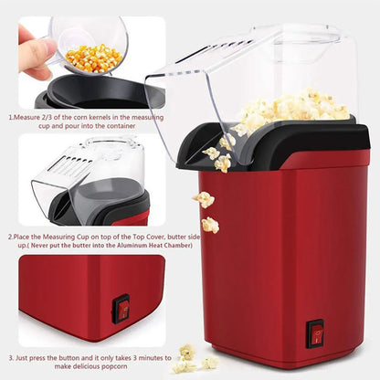 Poppira | Hot Air Popcorn Maker, Oil-Free Popcorn in About 3 Minutes