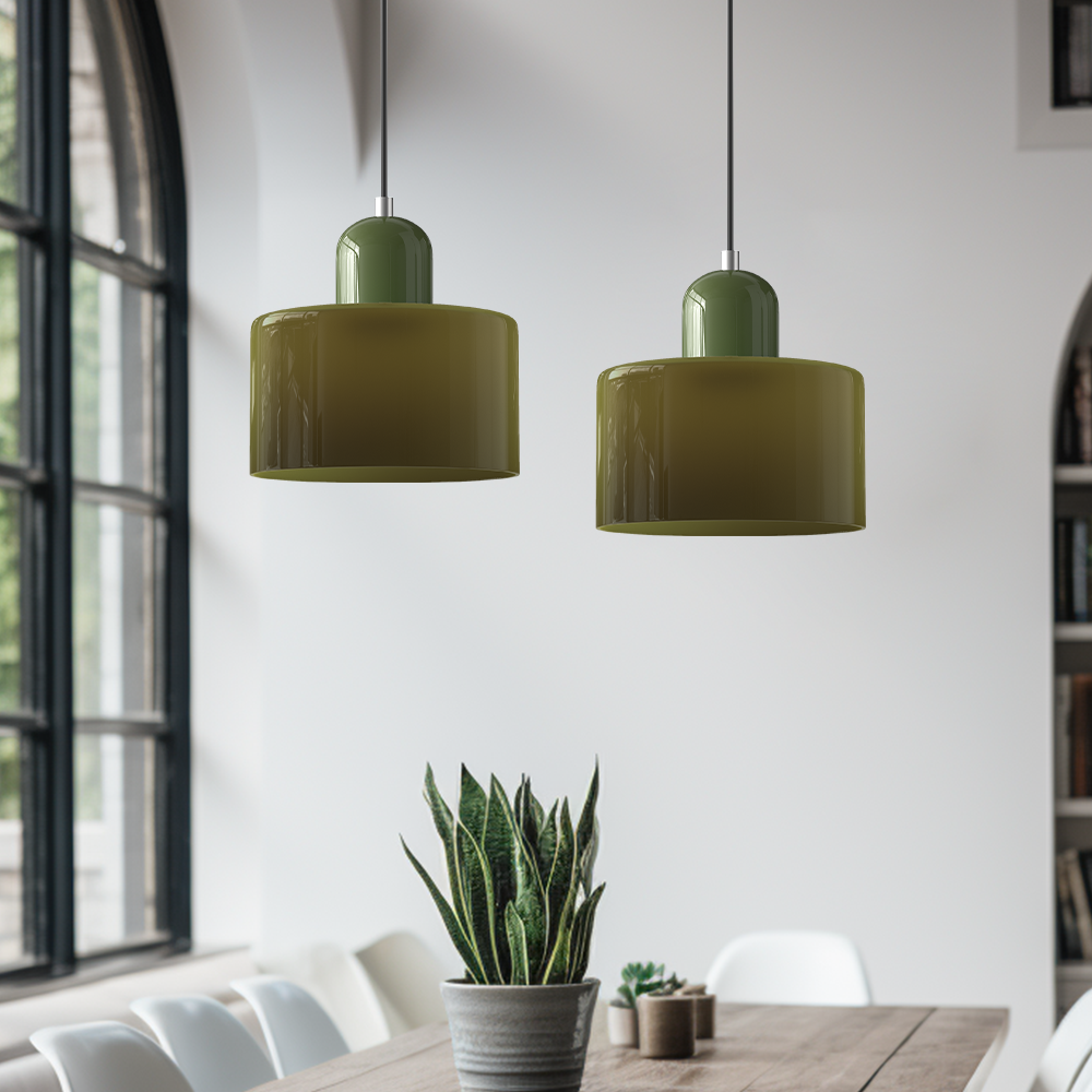 Lampada a sospensione Bauhaus con vetro a sfera | Design senza tempo | Vetro e metallo | Portalampada E27