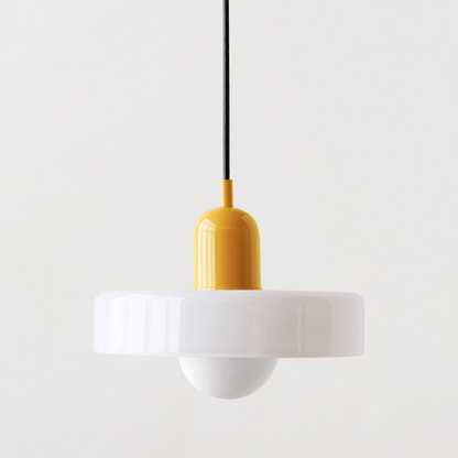 Lunari Halo | Lampada a sospensione in vetro colorato in stile Bauhaus
