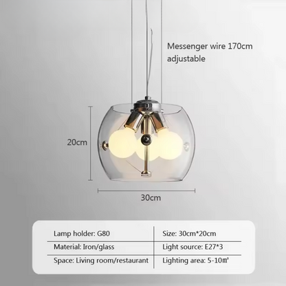 Aurion | Lampada a sospensione LED moderna in vetro per cucina, soggiorno e sala da pranzo