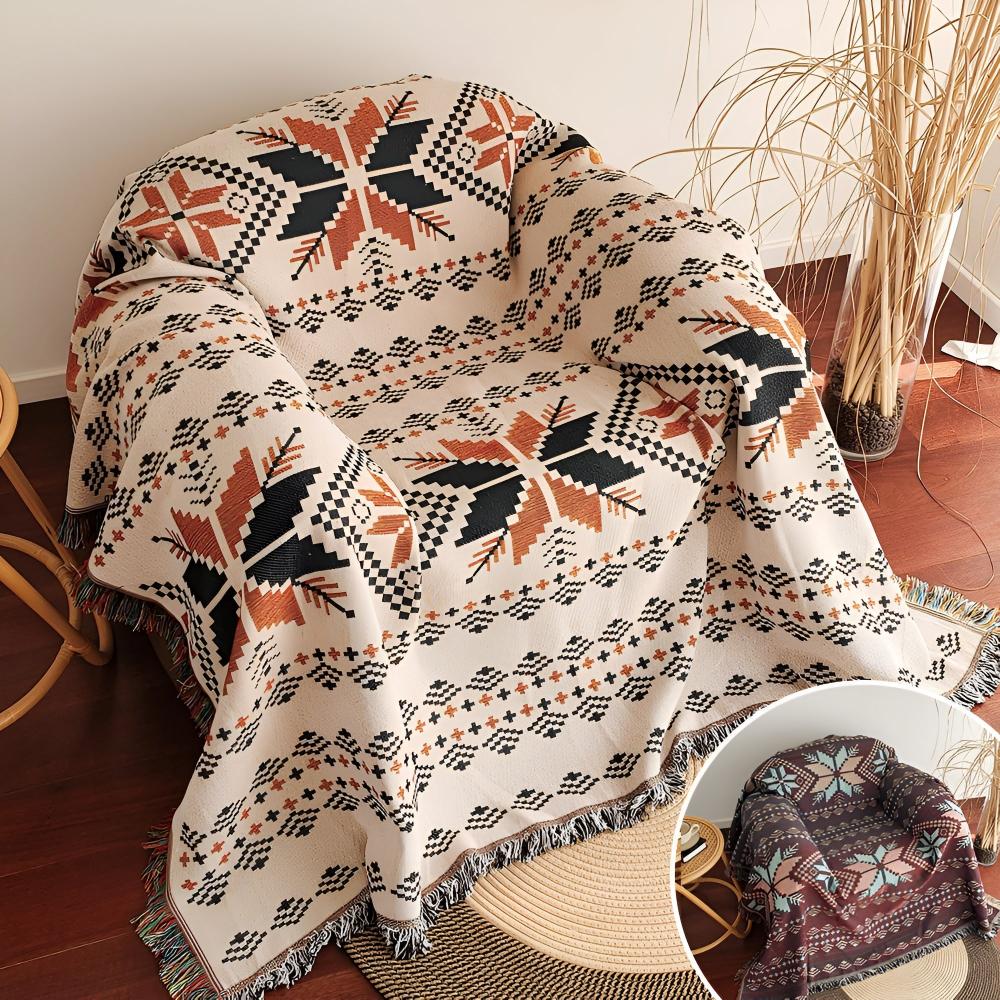 Coperta da picnic boho | Motivo marocchino | Idrorepellente | Misto microfibra-cotone