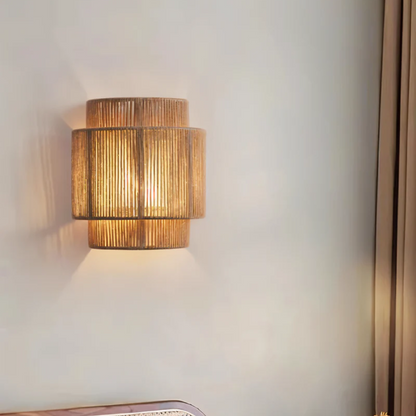 Solra | Lampada da parete ispirata al boho in materiali naturali