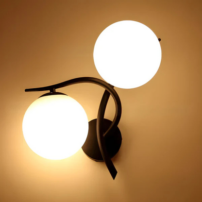 Lampada da parete scandinava | Illuminazione elegante per interni | Luce calda | Vetro e rame
