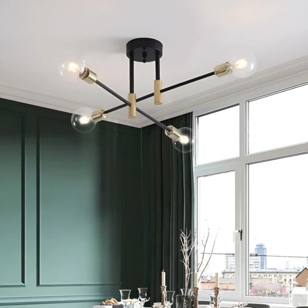 Lampada da soffitto LED retrò | Luce bianco caldo | A risparmio energetico | Ferro e vetro