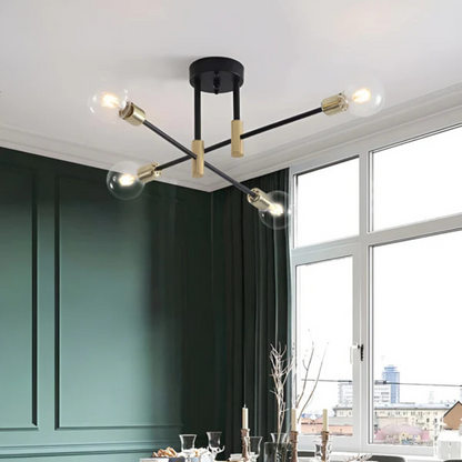 Lampada da soffitto LED retrò | Luce bianco caldo | A risparmio energetico | Ferro e vetro